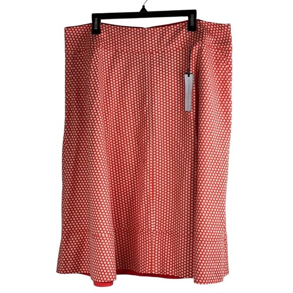 LANE BRYANT Women Stretch Cotton A-Line Flare Skirt Orange Polka Dot Size 20 - Picture 10 of 10